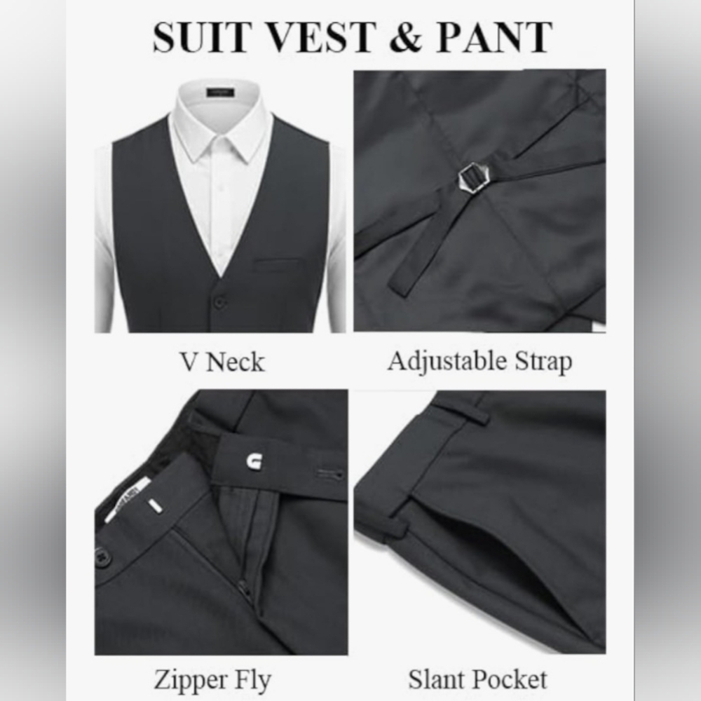COOFANDY 3 Piece Suit - Picture 4 of 8